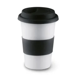 Gift Campaign Bicchiere take away in ceramica coperchio e fascia 400ml Takeaway Plus> Bicchieri Take Away