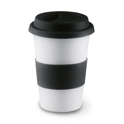 Gift Campaign Bicchiere take away in ceramica coperchio e fascia 400ml Takeaway Plus> Bicchieri Take Away