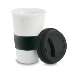Gift Campaign Bicchiere take away in ceramica coperchio e fascia 400ml Takeaway Plus> Bicchieri Take Away