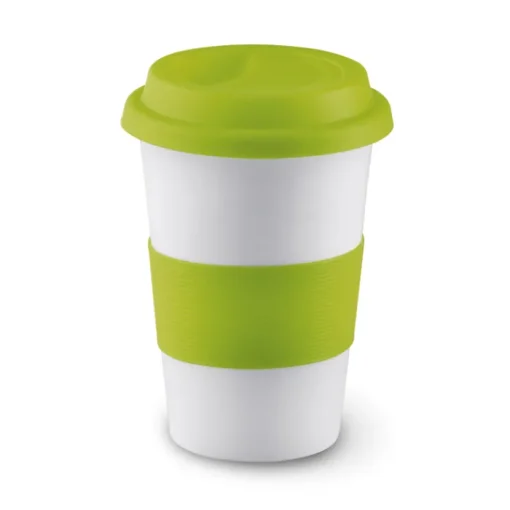 Gift Campaign Bicchiere take away in ceramica coperchio e fascia 400ml Takeaway Plus> Bicchieri Take Away