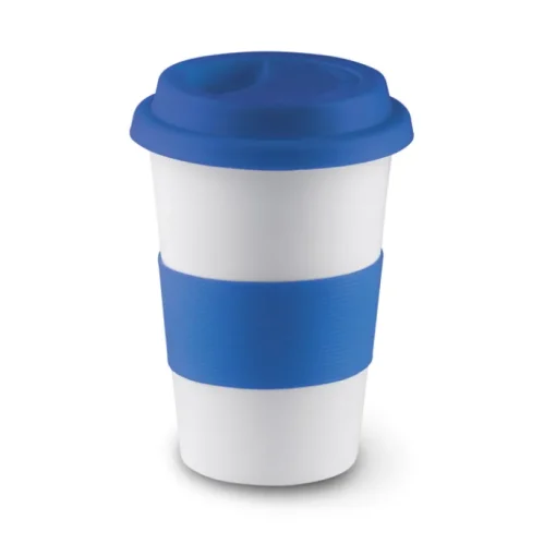 Gift Campaign Bicchiere take away in ceramica coperchio e fascia 400ml Takeaway Plus> Bicchieri Take Away