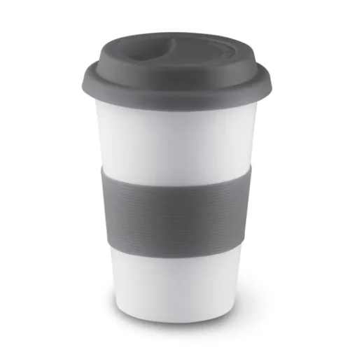 Gift Campaign Bicchiere take away in ceramica coperchio e fascia 400ml Takeaway Plus> Bicchieri Take Away