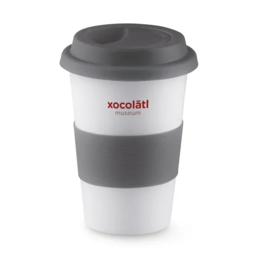 Gift Campaign Bicchiere take away in ceramica coperchio e fascia 400ml Takeaway Plus> Bicchieri Take Away