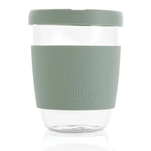 Gift Campaign Bicchiere take away in vetro con fascia e coperchio 360ml Ukiyo> Bicchieri Take Away