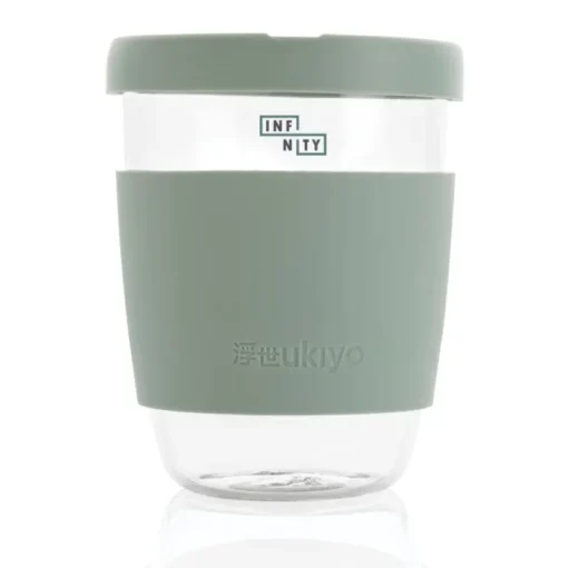Gift Campaign Bicchiere take away in vetro con fascia e coperchio 360ml Ukiyo> Bicchieri Take Away