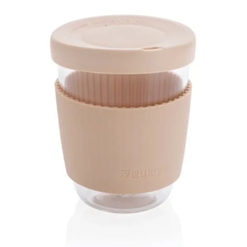 Gift Campaign Bicchiere take away in vetro con fascia e coperchio 360ml Ukiyo> Bicchieri Take Away