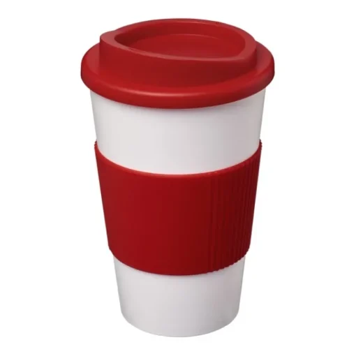 Gift Campaign Bicchiere termico coperchio a vite e impugnatura 350ml White Americano> Bicchieri Take Away