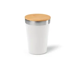 Gift Campaign Bicchiere termico da viaggio acciaio riciclato con tappo in bambù 400ml> Bicchieri Termici Personalizzati