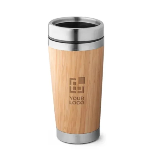 Gift Campaign Bicchiere termico da viaggio in bambù e acciaio inossidabile Bamboo> Gadget Ecologici|Bicchieri Termici Personalizzati