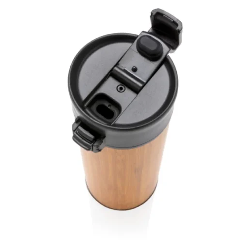 Gift Campaign Bicchiere termico d'asporto con logo in acciaio e bambù da 450 ml Wood> Bicchieri Termici Personalizzati