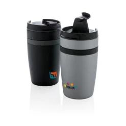 Gift Campaign Bicchiere termico d'asporto con isolamento sottovuoto 280ml Strip> Bicchieri Termici Personalizzati