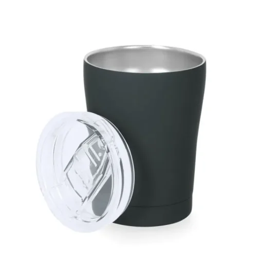 Gift Campaign Bicchiere termico in acciaio con rivestimento in gomma e tappo 350ml> Bicchieri Termici Personalizzati|Bicchieri Take Away