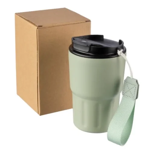 Gift Campaign Bicchiere termico in acciaio verniciato a polvere con laccetto 320ml> Bicchieri Termici Personalizzati