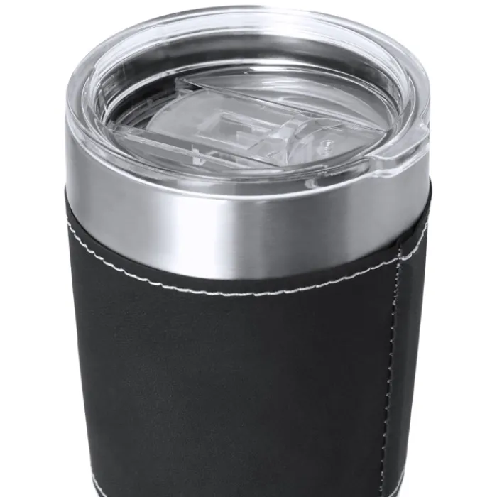 Gift Campaign Bicchiere termico in acciaio inox con fascia in PU colorata da 420ml> Bicchieri Termici Personalizzati