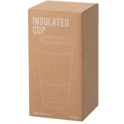 Gift Campaign Bicchiere termico in acciaio inox con fascia in PU colorata da 420ml><noscript><img width=