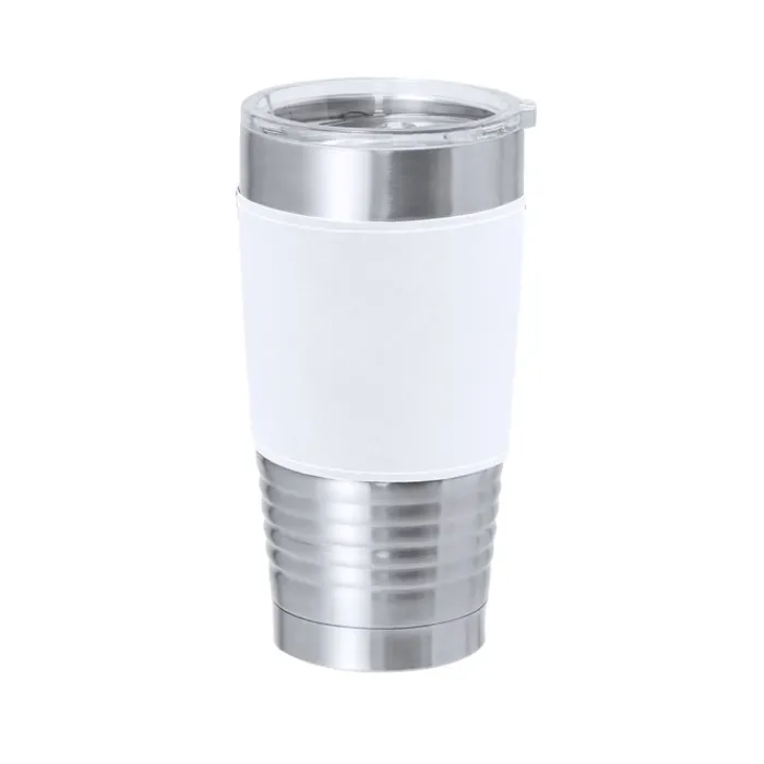 Gift Campaign Bicchiere termico in acciaio inox con fascia in PU colorata da 420ml> Bicchieri Termici Personalizzati