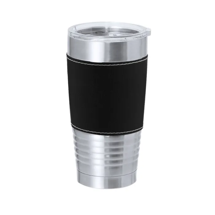 Gift Campaign Bicchiere termico in acciaio inox con fascia in PU colorata da 420ml> Bicchieri Termici Personalizzati