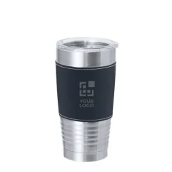 Gift Campaign Bicchiere termico in acciaio inox con fascia in PU colorata da 420ml><noscript><img width=