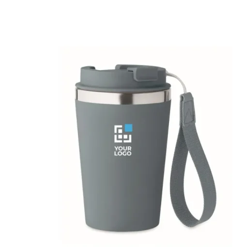 Gift Campaign Bicchiere termico in acciaio inox con laccetto da trasporto 350ml> Bicchieri Take Away