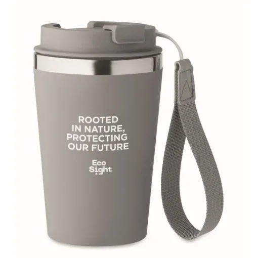 Gift Campaign Bicchiere termico in acciaio inox con laccetto da trasporto 350ml> Bicchieri Take Away