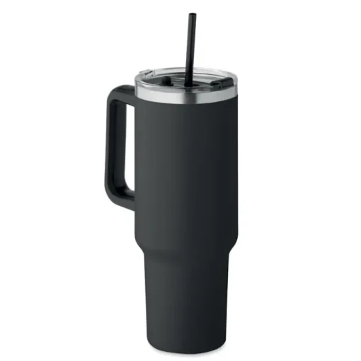 Gift Campaign Bicchiere termico in acciaio inox riciclato con tappo e cannuccia 1.2l> Bicchieri Termici Personalizzati