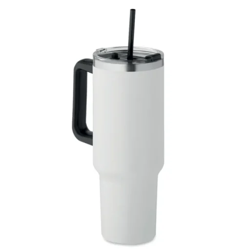 Gift Campaign Bicchiere termico in acciaio inox riciclato con tappo e cannuccia 1.2l> Bicchieri Termici Personalizzati