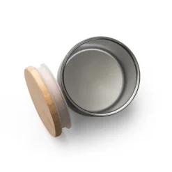 Gift Campaign Bicchiere termico piccolo in acciaio con tappo in bambù 370ml Scandi> Bicchieri Termici Personalizzati