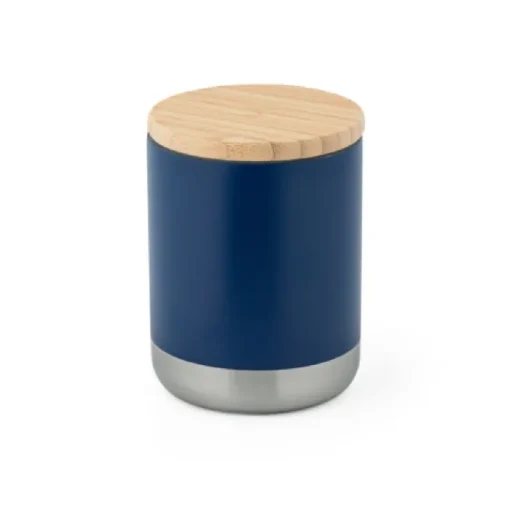 Gift Campaign Bicchiere termico piccolo in acciaio con tappo in bambù 370ml Scandi> Bicchieri Termici Personalizzati