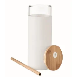 Gift Campaign Bicchiere vetro con custodia e cannuccia bambù 450ml CrystalStraw></noscript> Bicchieri Di Vetro Personalizzati