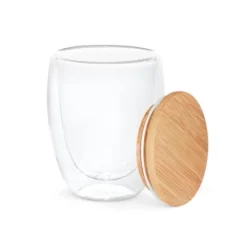 Gift Campaign Bicchiere vetro due pareti coperchio bamboo 350ml Vacuum Medium> Tazzine Da Caffè E Tazze Tè