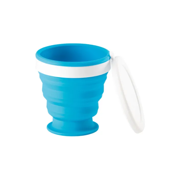 Gift Campaign Bicchieri promozionali pieghevoli con tappo bianco Colors 250 ml> Bicchieri Di Plastica Personalizzati