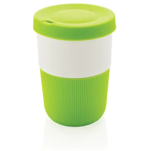 Gift Campaign Bicchieri take away con base e tappo in silicone colorati 380ml Funny> Bicchieri Take Away
