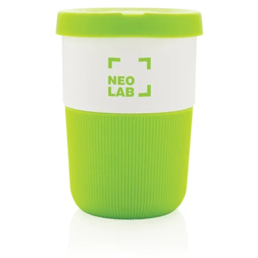 Gift Campaign Bicchieri take away con base e tappo in silicone colorati 380ml Funny> Bicchieri Take Away
