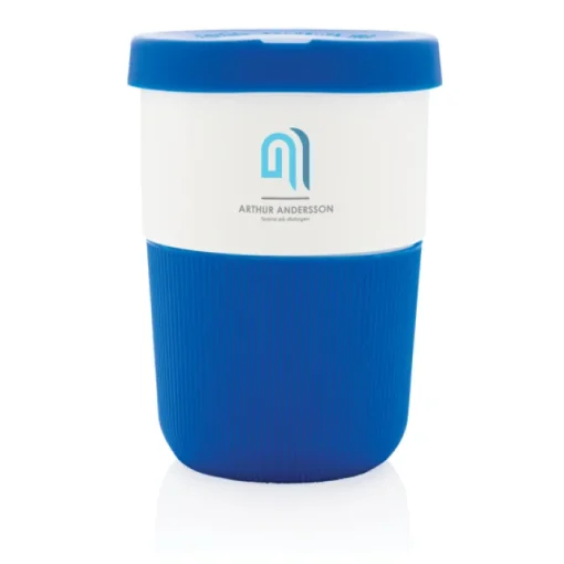Gift Campaign Bicchieri take away con base e tappo in silicone colorati 380ml Funny> Bicchieri Take Away