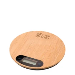 Gift Campaign Bilancia da cucina con logo in legno di bambù dalla forma rotonda Bamboo> Altri Utensili Da Cucina