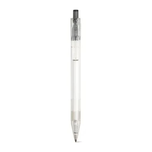 Gift Campaign Biro con logo dal corpo trasparente inchiostro nero Transparent RPET> Penne Ecologiche
