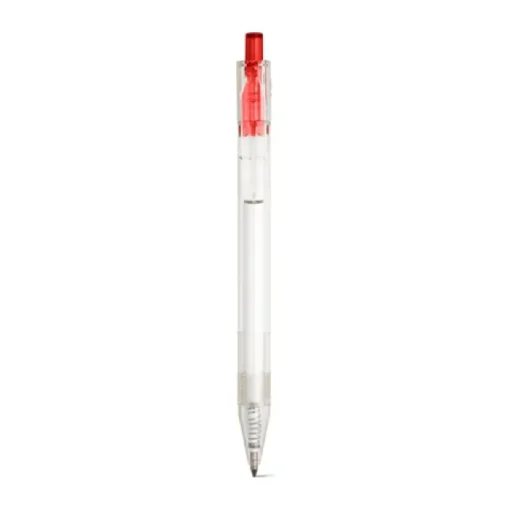 Gift Campaign Biro con logo dal corpo trasparente inchiostro nero Transparent RPET> Penne Ecologiche