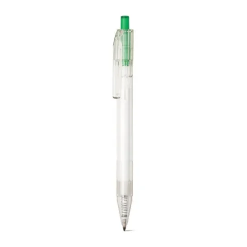Gift Campaign Biro con logo dal corpo trasparente inchiostro nero Transparent RPET> Penne Ecologiche