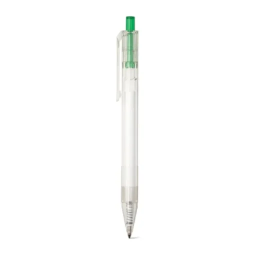 Gift Campaign Biro con logo dal corpo trasparente inchiostro nero Transparent RPET> Penne Ecologiche