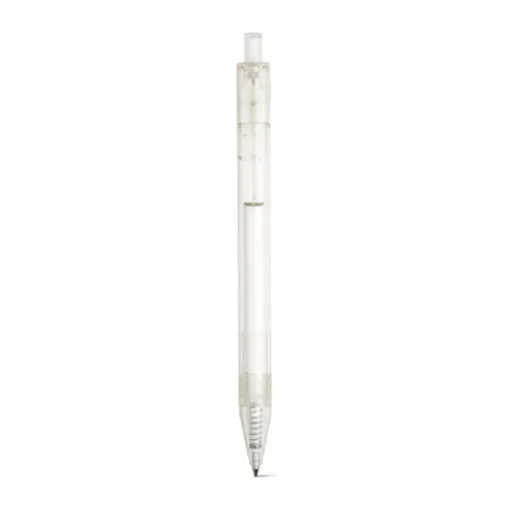 Gift Campaign Biro con logo dal corpo trasparente inchiostro nero Transparent RPET> Penne Ecologiche