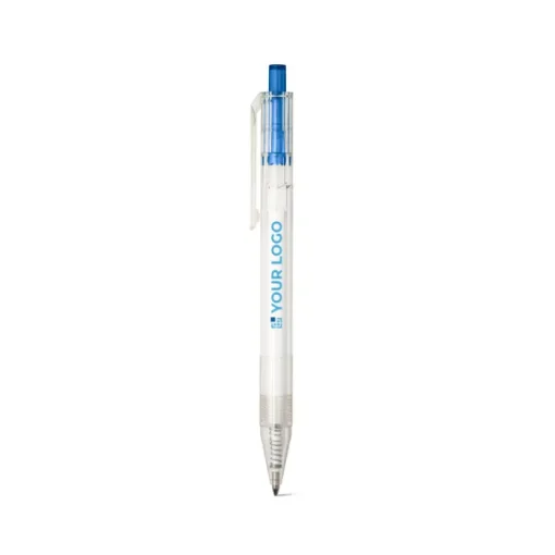 Gift Campaign Biro con logo dal corpo trasparente inchiostro nero Transparent RPET> Penne Ecologiche
