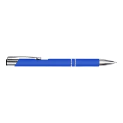 Gift Campaign Biro promozionale in alluminio corpo gommoso inchiostro blu Glober></noscript> Penne In Metallo