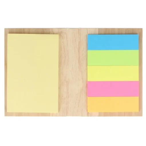Gift Campaign Blocchetto di bambù con post-it gialli e segnapagina adesivi> Post-It E Memo
