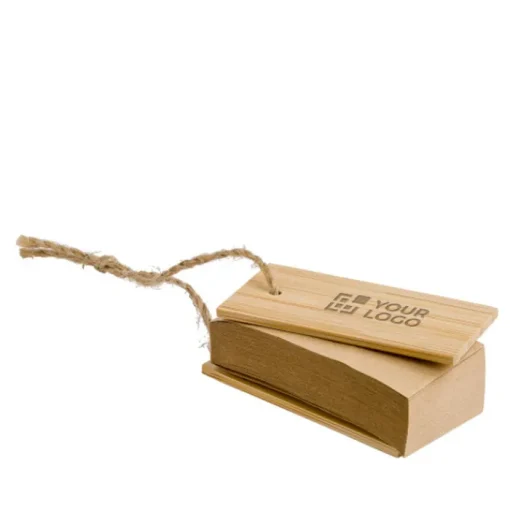 Gift Campaign Blocchetto memo in bambù con 80 foglietti adesivi in carta kraft> Post-It E Memo