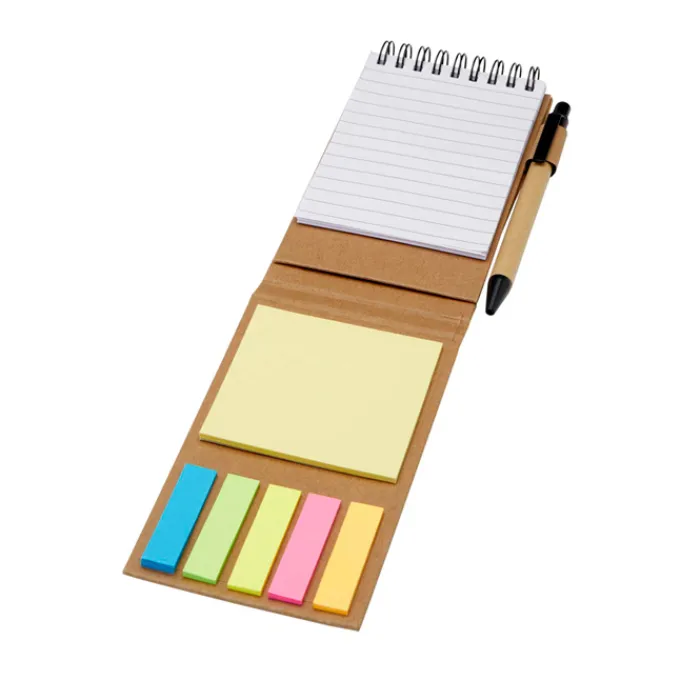 Gift Campaign Blocco note adesive giallo e multicolore con penna> Post-It E Memo