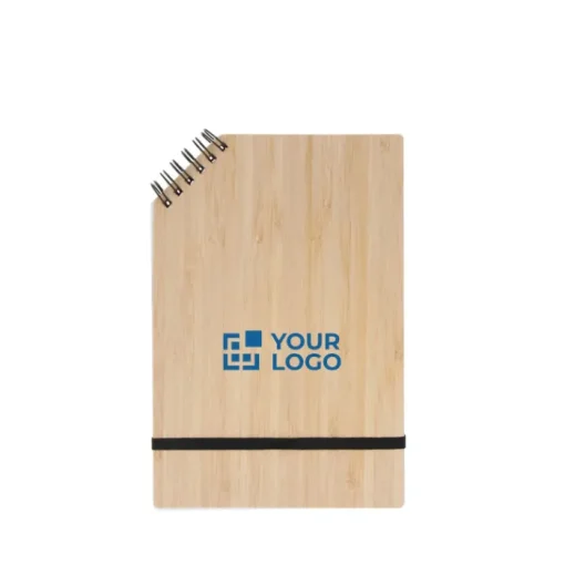 Gift Campaign Blocco note con copertina in bambù e spirale in un angolo A5> Quaderni A5