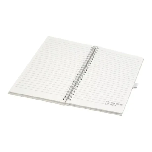 Gift Campaign Blocco note con logo A5 con portapenna pagine a righe Milk Carton> Gadget Ecologici|Taccuini Ecologici