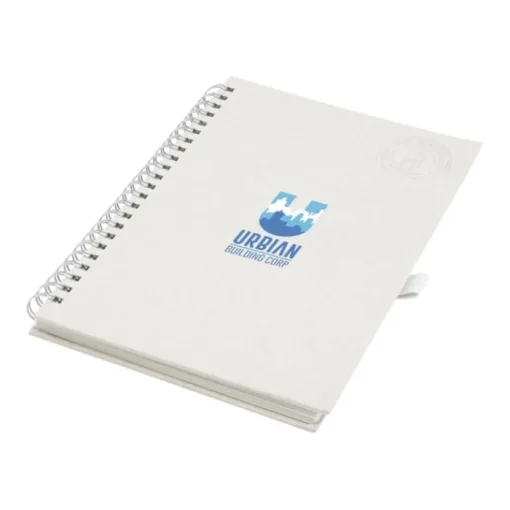 Gift Campaign Blocco note con logo A5 con portapenna pagine a righe Milk Carton> Gadget Ecologici|Taccuini Ecologici