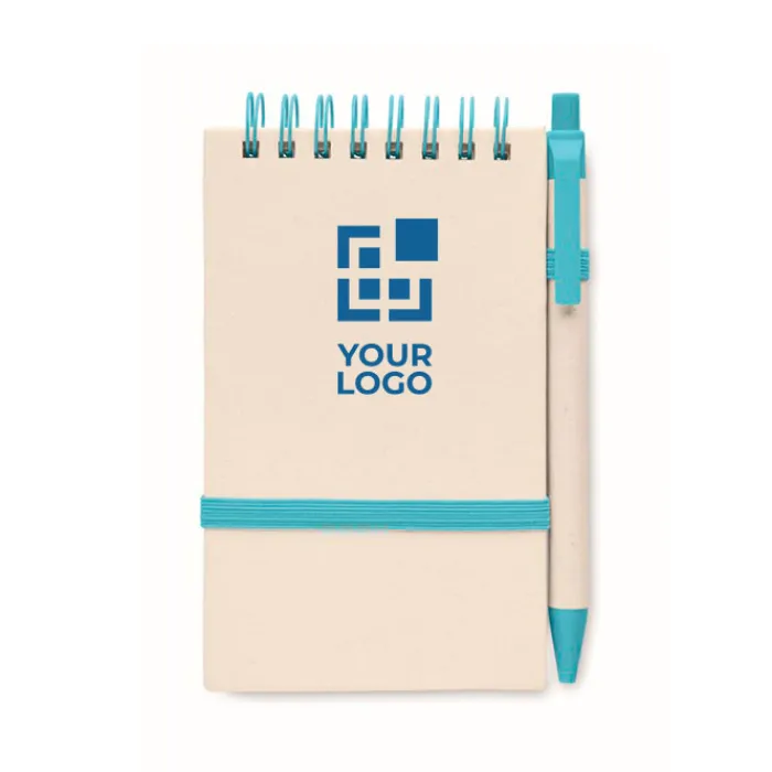 Gift Campaign Blocco note con logo A6 riciclato pagine a righe con penna EcoMilky> Block Notes|Taccuini Tascabili E Quadernini A6