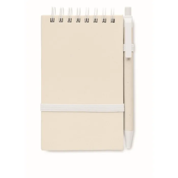 Gift Campaign Blocco note con logo A6 riciclato pagine a righe con penna EcoMilky> Block Notes|Taccuini Tascabili E Quadernini A6